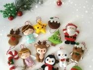 Hračky na vianočný stromček z plsti - majstrovské kurzy, vzory, šablóny