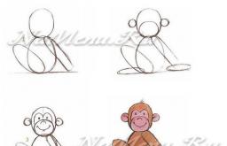 Kreslení opice na nový rok